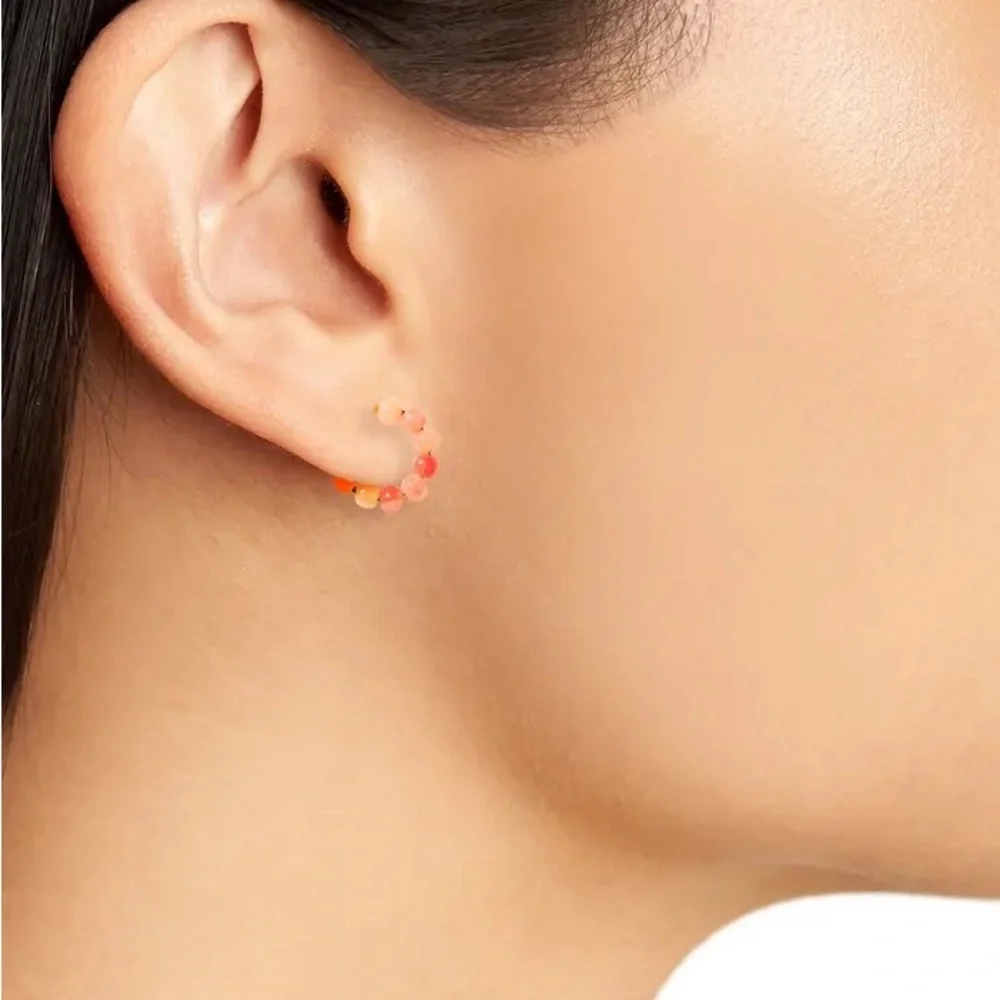 Madewell 3-Pack Beaded Huggie Hoop Earrings Set - Picture 3 of 4